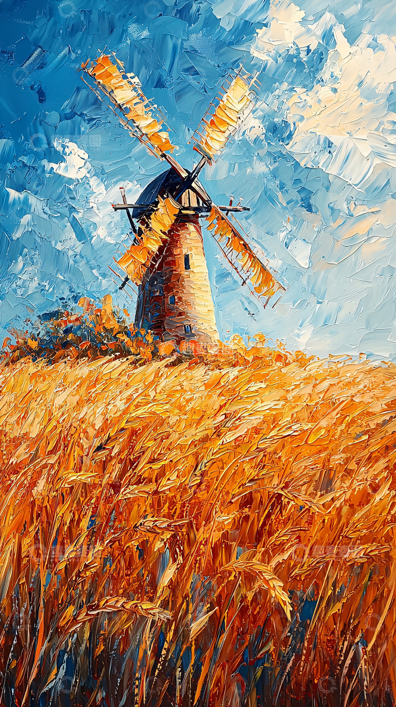 高清大图下载【趣麦麦图】田园风光油画