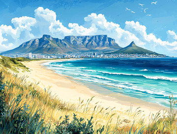 桌山海滩风景画