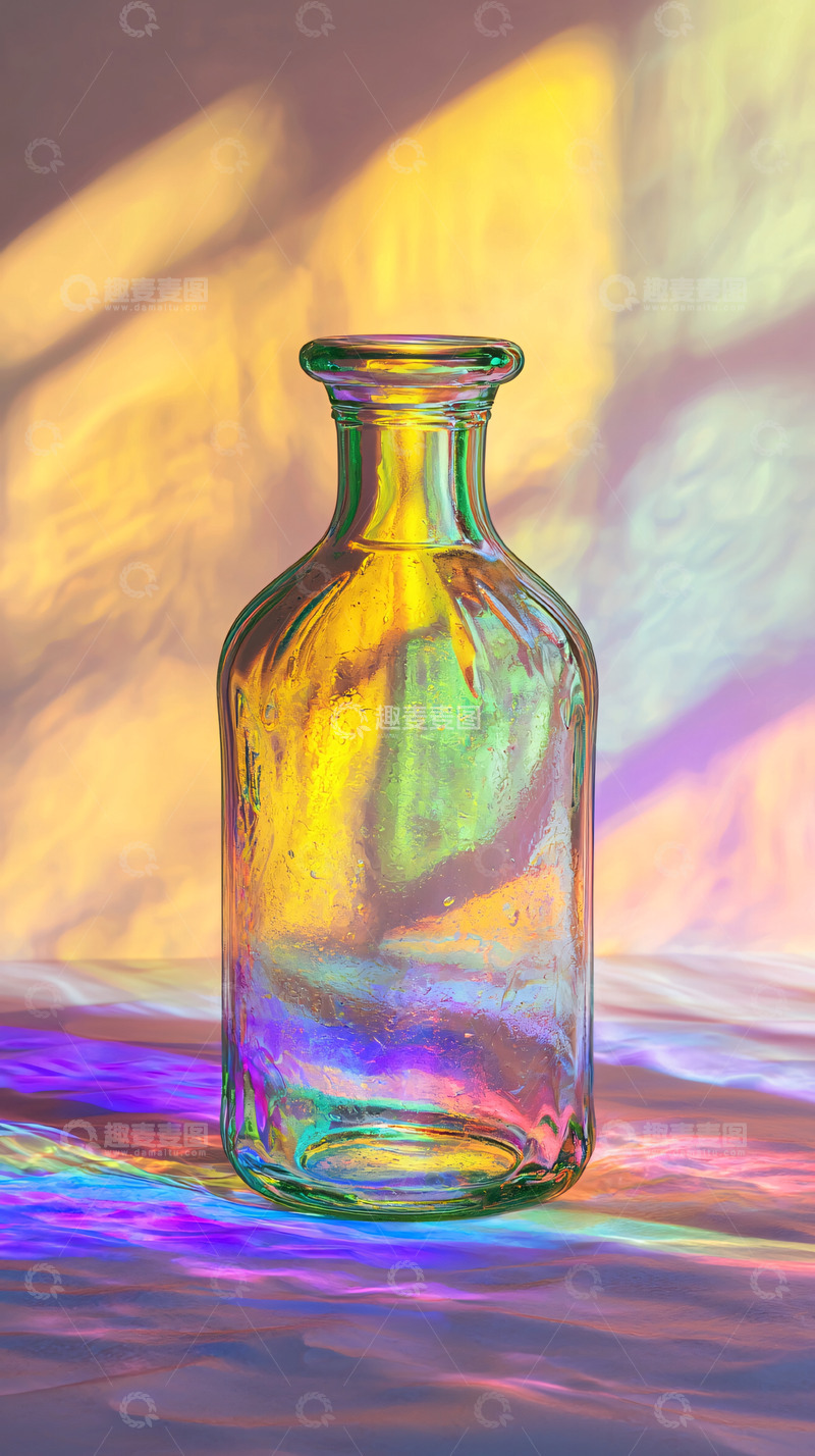高清大图下载【趣麦麦图】光影玻璃瓶