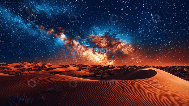 高清大图下载【趣麦麦图】沙漠星空