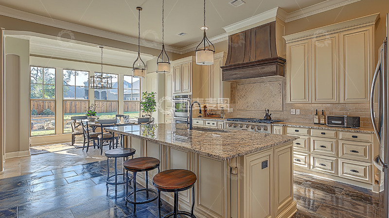 高清大图下载【趣麦麦图】明亮宽敞的现代化厨房