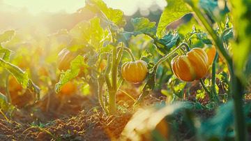 阳光下成熟的小南瓜