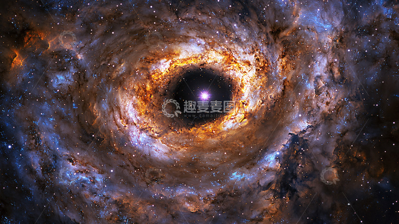 高清大图下载【趣麦麦图】宇宙星云中心明亮恒星