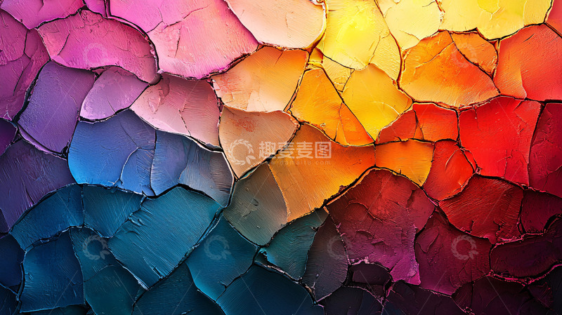 高清大图下载【趣麦麦图】抽象色彩裂纹背景