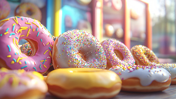 甜甜圈堆叠高清图片