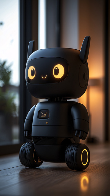 黑色可爱小机器人