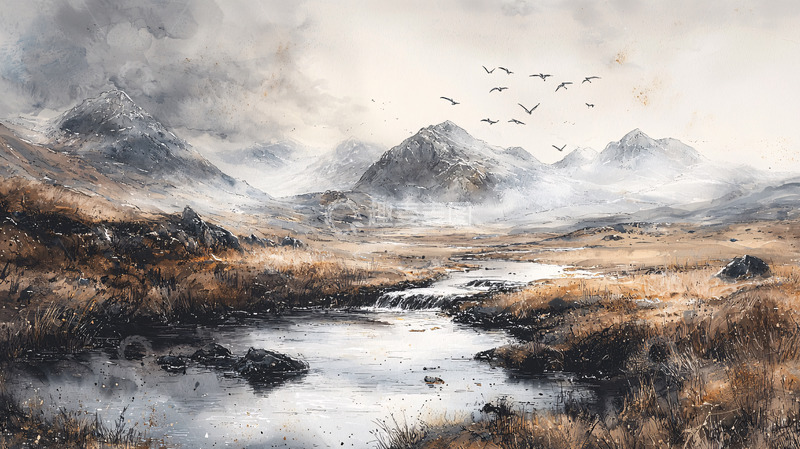 高清大图下载【趣麦麦图】山水风景写意画