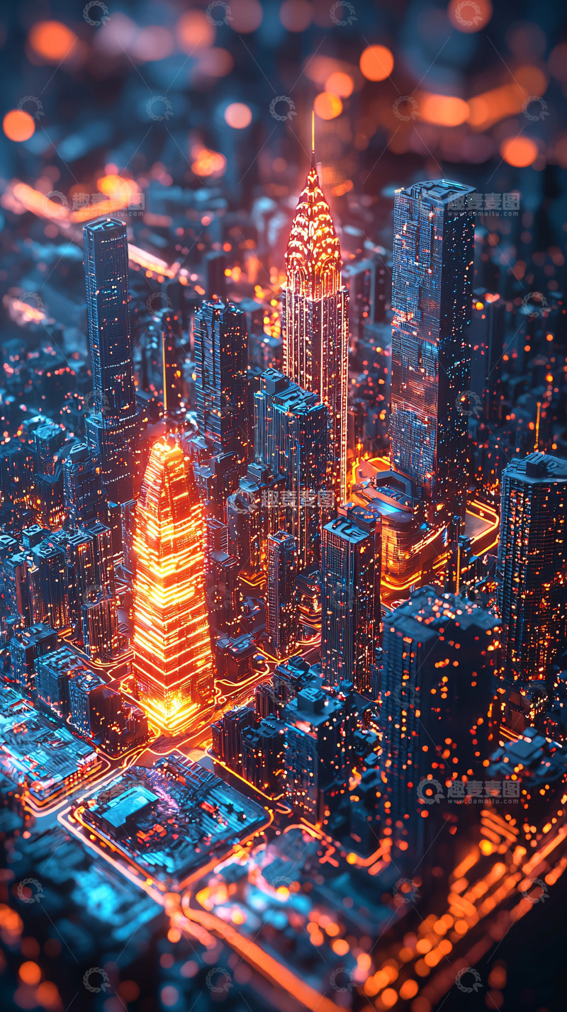 高清大图下载【趣麦麦图】夜景城市建筑