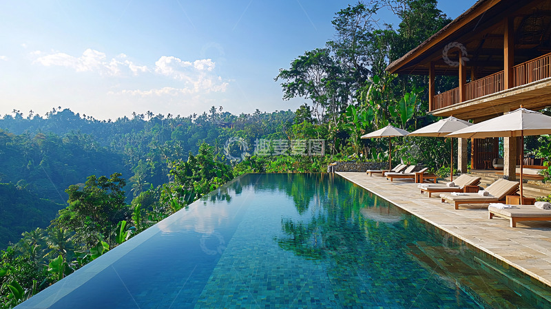 高清大图下载【趣麦麦图】巴厘岛度假酒店无边泳池