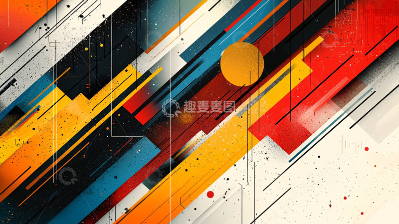 高清大图下载【趣麦麦图】彩色几何抽象背景