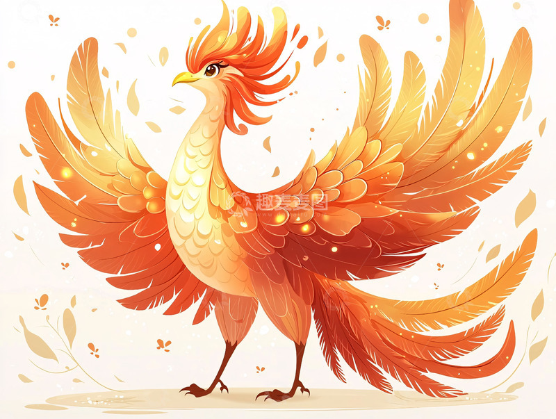 高清大图下载【趣麦麦图】火凤凰插画