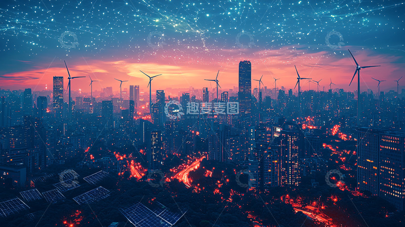 高清大图下载【趣麦麦图】星空下的城市夜景2