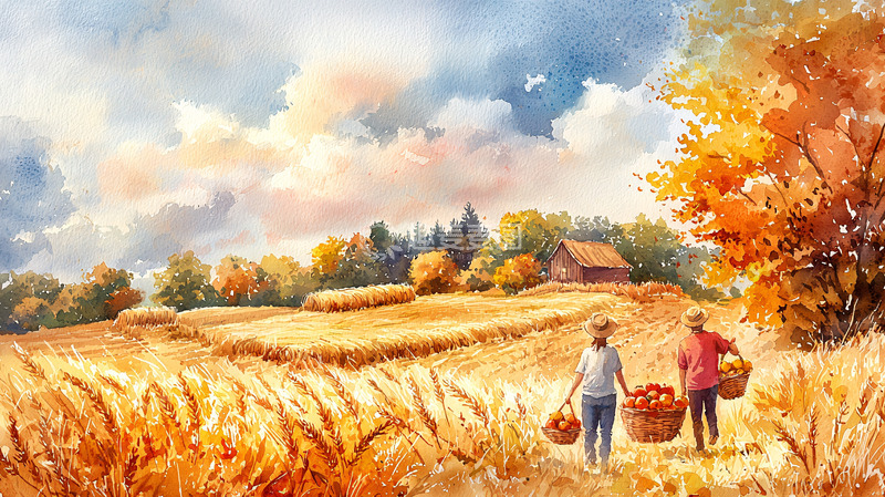 高清大图下载【趣麦麦图】秋收