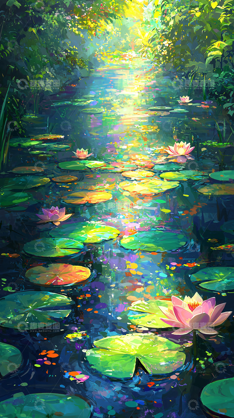 高清大图下载【趣麦麦图】梦幻森林小溪