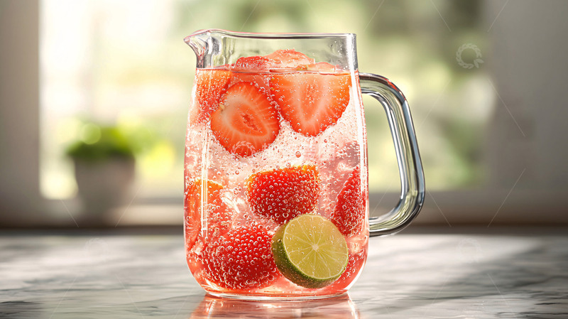 高清大图下载【趣麦麦图】草莓冰饮特写