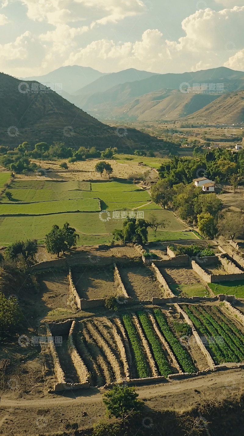 高清大图下载【趣麦麦图】山谷田园风光