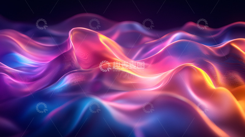 高清大图下载【趣麦麦图】抽象流体渐变色彩波浪