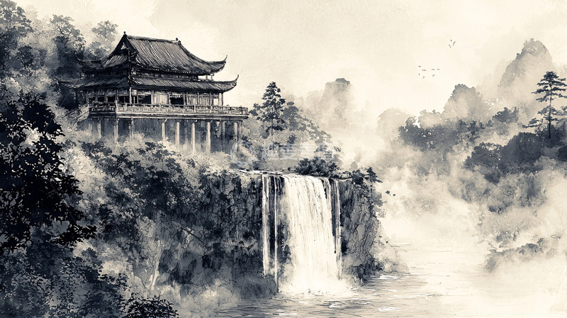 高清大图下载【趣麦麦图】水墨画山水