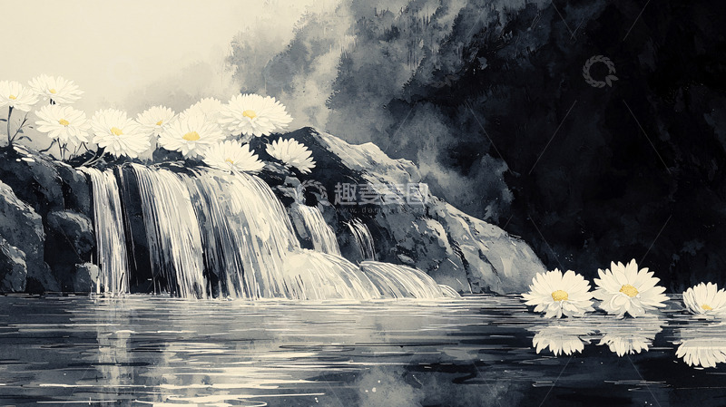 高清大图下载【趣麦麦图】水墨山水画85