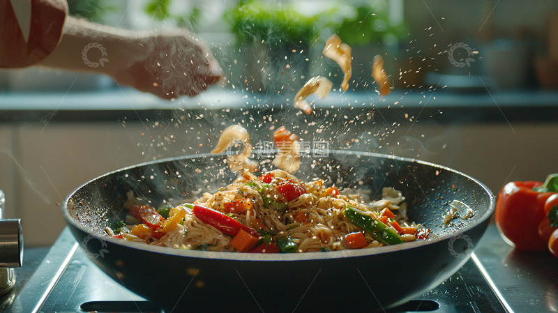 高清大图下载【趣麦麦图】厨师炒菜
