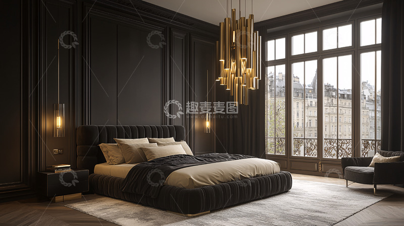 高清大图下载【趣麦麦图】暗黑系奢华卧室