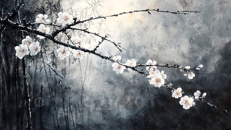 高清大图下载【趣麦麦图】白梅傲雪