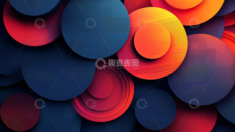 高清大图下载【趣麦麦图】抽象圆形背景