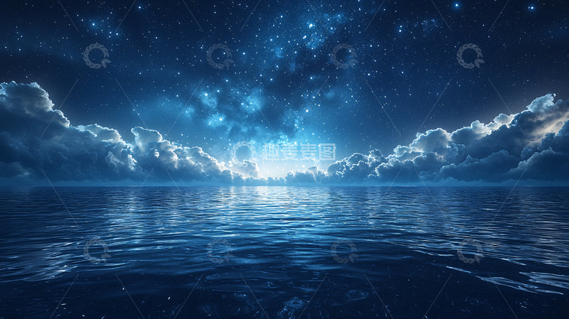 高清大图下载【趣麦麦图】星空大海