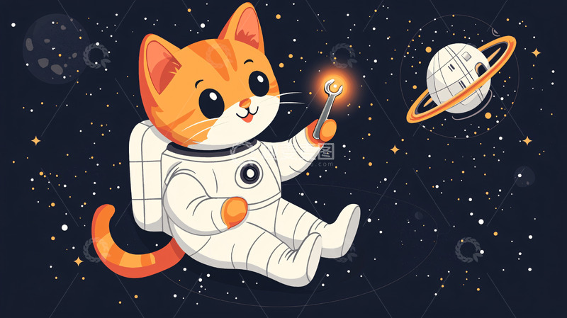 高清大图下载【趣麦麦图】太空猫