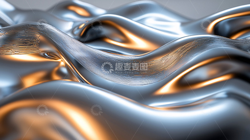 高清大图下载【趣麦麦图】流体金属质感抽象背景
