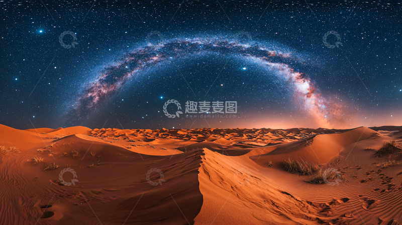 高清大图下载【趣麦麦图】沙漠星空银河