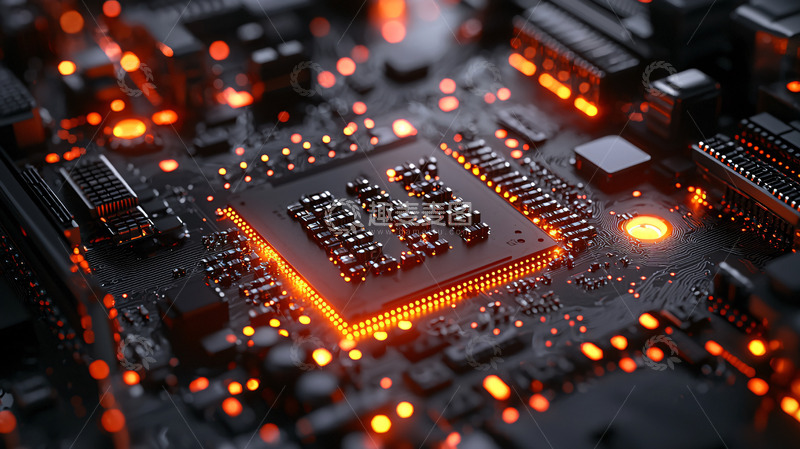 高清大图下载【趣麦麦图】微芯片电路板