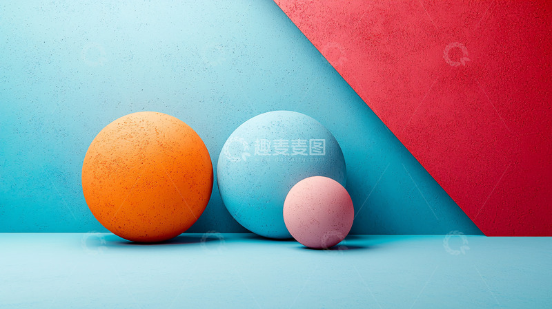 高清大图下载【趣麦麦图】彩色球体背景