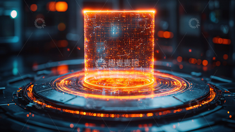 高清大图下载【趣麦麦图】科技感方形能量体