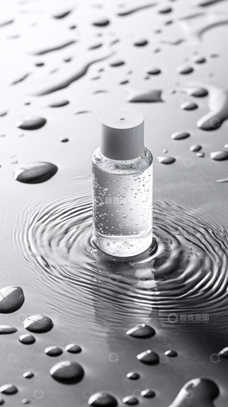 高清大图下载【趣麦麦图】水珠中透明瓶子