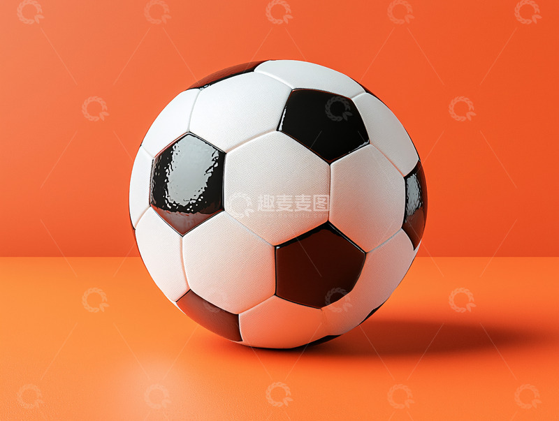 高清大图下载【趣麦麦图】足球在橙色背景上