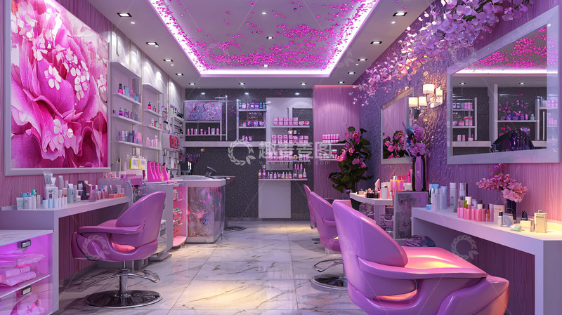 高清大图下载【趣麦麦图】紫色系美发沙龙