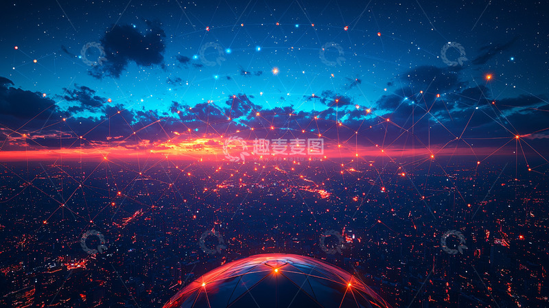 高清大图下载【趣麦麦图】宇宙星空城市夜景