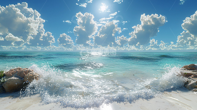 高清大图下载【趣麦麦图】阳光沙滩海浪11