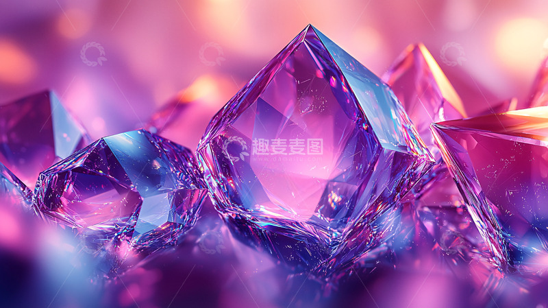 高清大图下载【趣麦麦图】紫色水晶簇