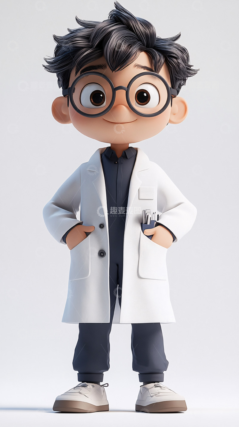 高清大图下载【趣麦麦图】可爱卡通小科学家