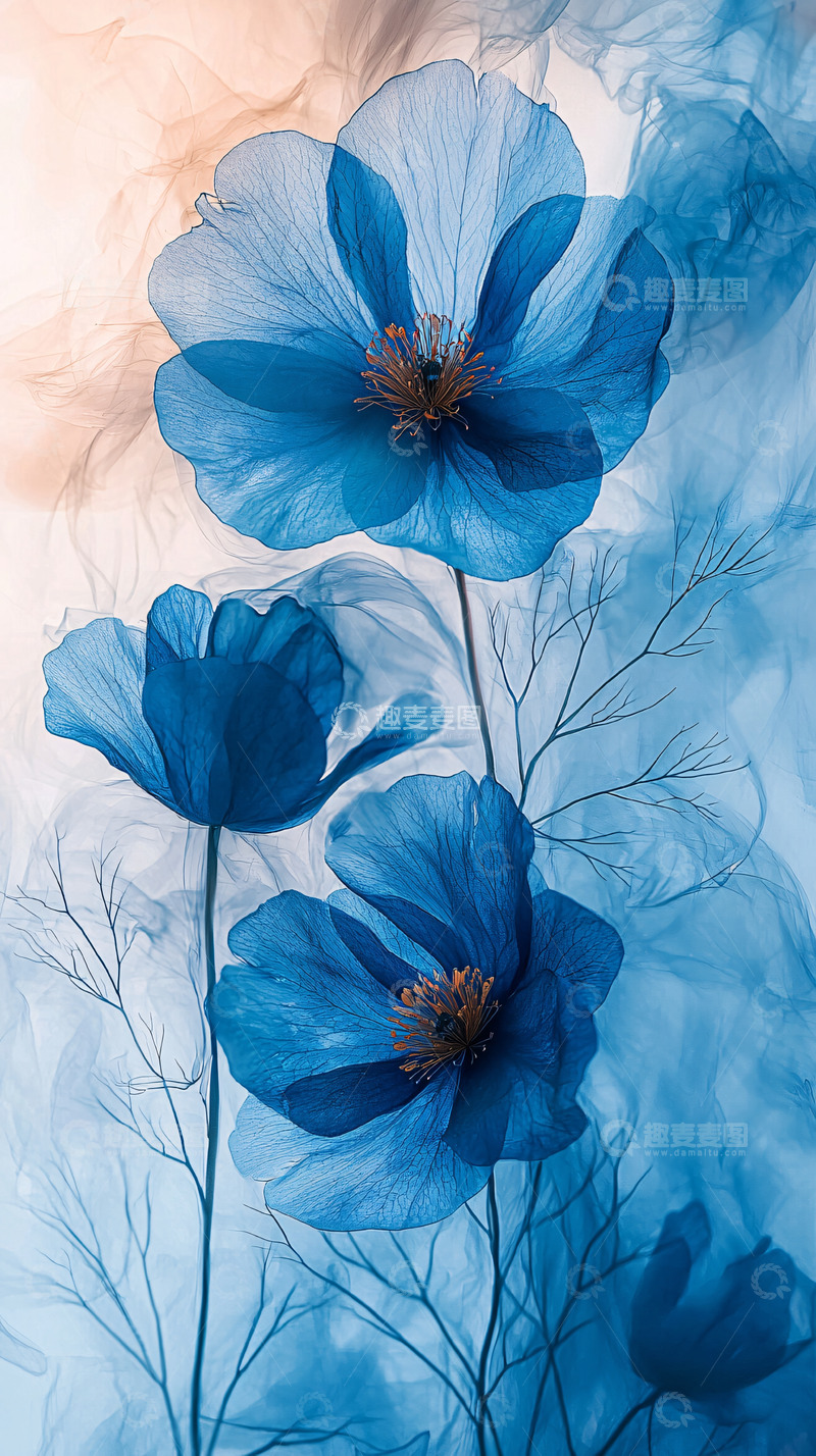 高清大图下载【趣麦麦图】蓝色花朵