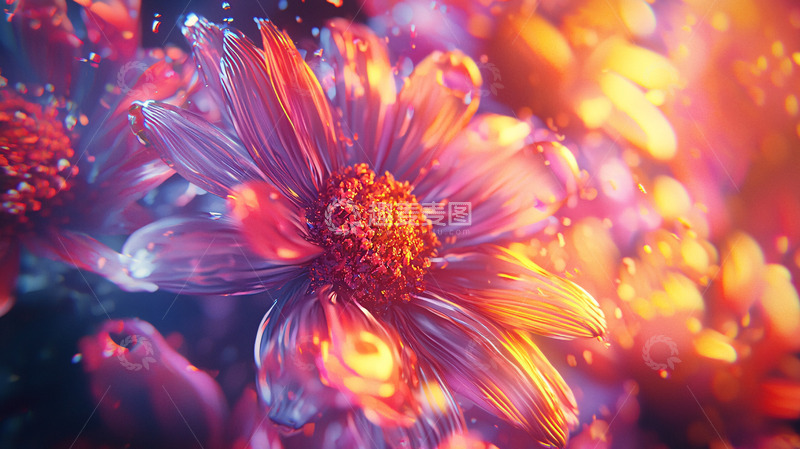 高清大图下载【趣麦麦图】梦幻般绚丽的玻璃花朵