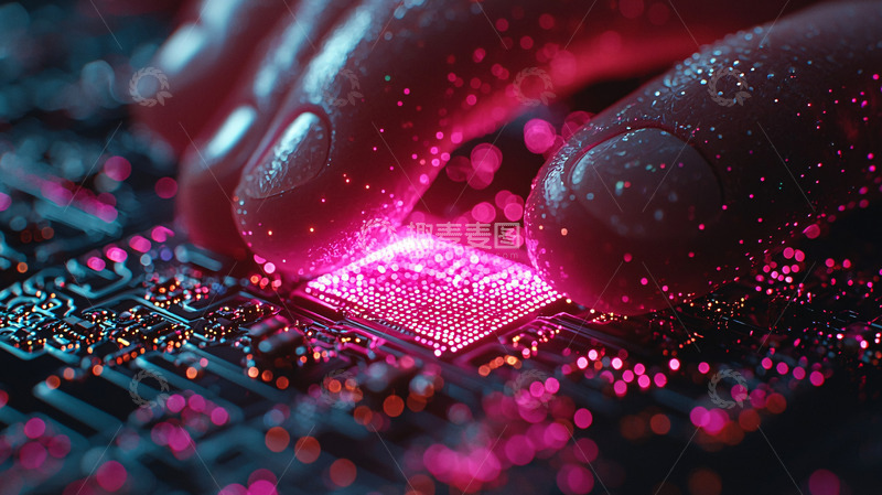 高清大图下载【趣麦麦图】手指触摸发光芯片