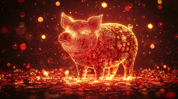 火红的猪年吉祥物