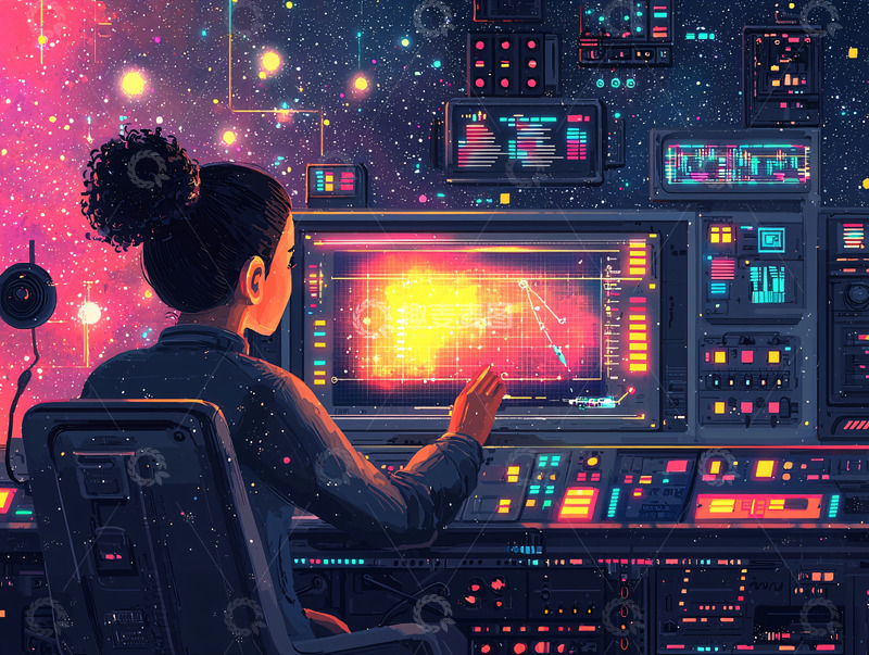 高清大图下载【趣麦麦图】宇宙飞船控制台