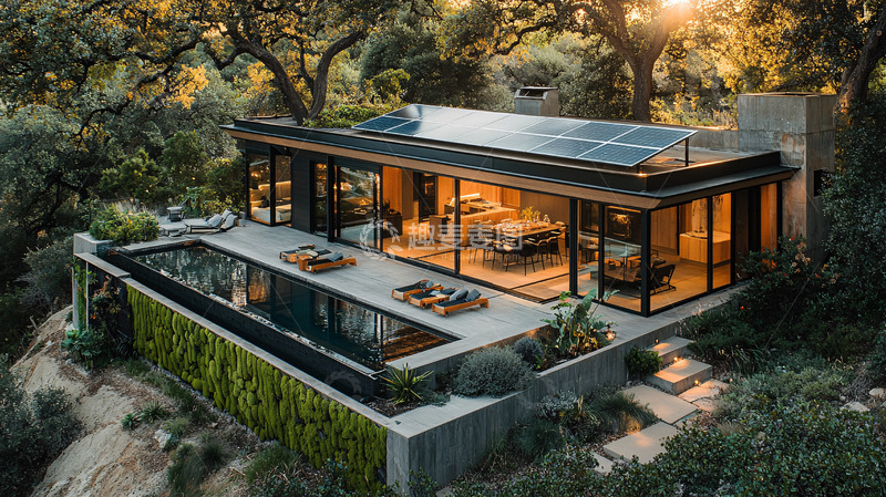 高清大图下载【趣麦麦图】现代简约森林别墅