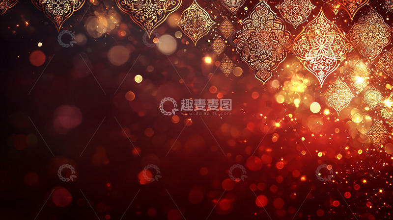 高清大图下载【趣麦麦图】金色暗红奢华背景