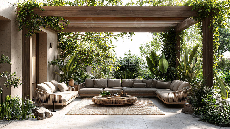 高清大图下载【趣麦麦图】豪华的户外休息区