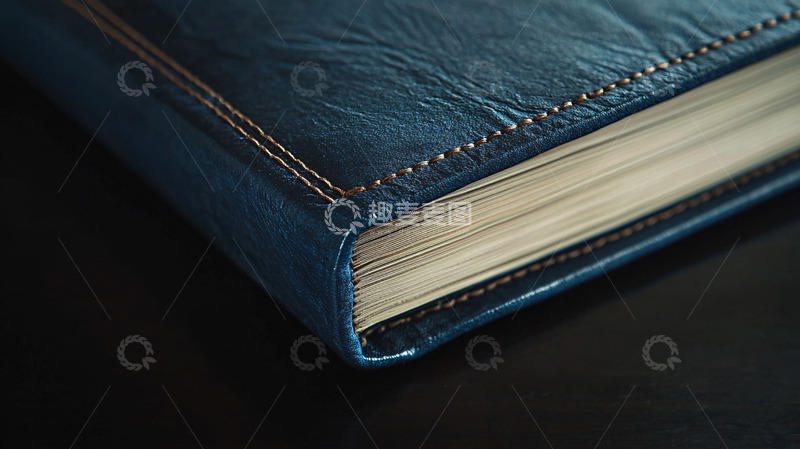 高清大图下载【趣麦麦图】深蓝色皮质笔记本